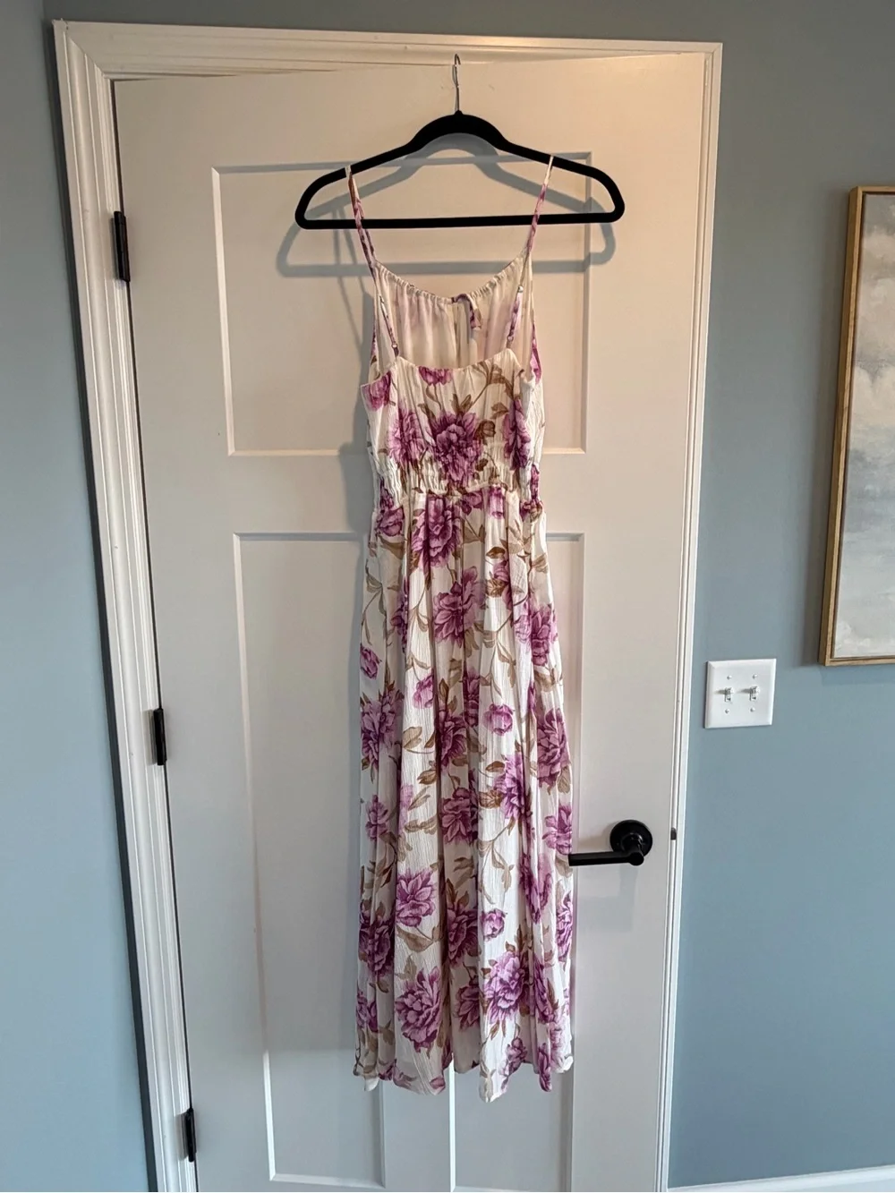 Abercrombie & Fitch Cream Maxi Dress with Pink Floral Print